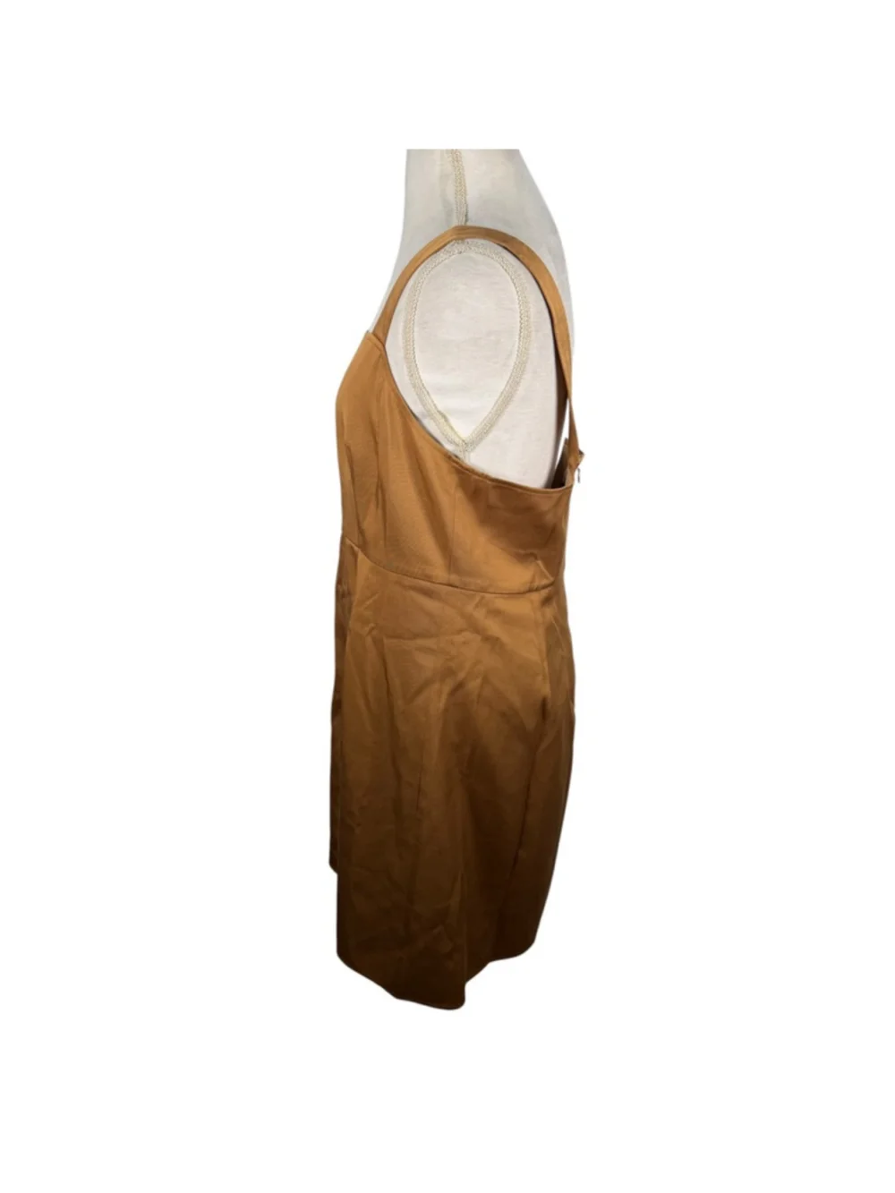 J. Crew Gramercy Twill Square Neck Dress A-Line Sleeveless Mini Caramel Size 14